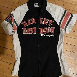 Harley Davidson zip up work shirt